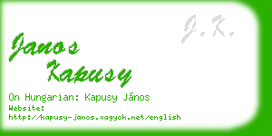 janos kapusy business card