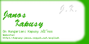 janos kapusy business card